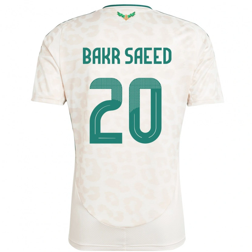 Danxen Enfant Maillot Arabie Saoudite Abu Bakr Saeed #20 Blanc Tenues Extérieur 24-26 T-Shirt