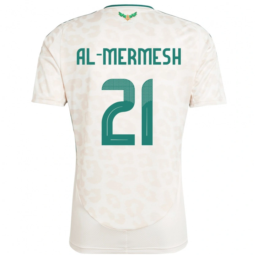 Danxen Enfant Maillot Arabie Saoudite Osama Al-Mermesh #21 Blanc Tenues Extérieur 24-26 T-Shirt