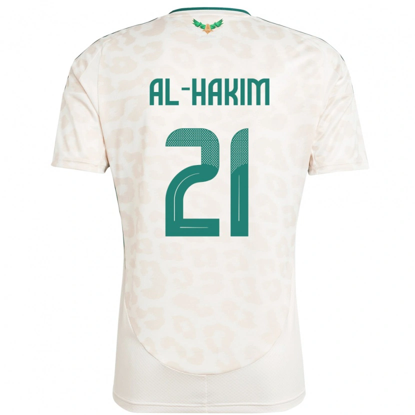 Danxen Enfant Maillot Arabie Saoudite Mohammed Al-Hakim #21 Blanc Tenues Extérieur 24-26 T-Shirt