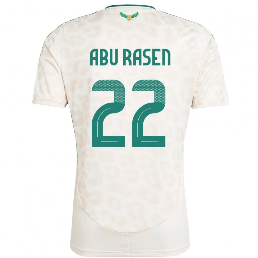 Danxen Enfant Maillot Arabie Saoudite Ahmad Abu Rasen #22 Blanc Tenues Extérieur 24-26 T-Shirt