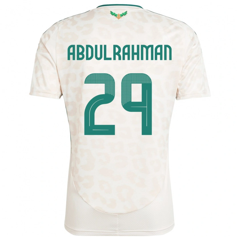 Danxen Enfant Maillot Arabie Saoudite Mohammed Abdulrahman #29 Blanc Tenues Extérieur 24-26 T-Shirt
