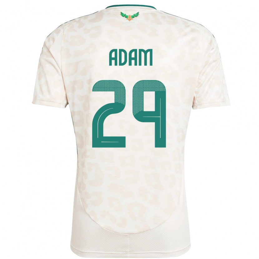 Danxen Enfant Maillot Arabie Saoudite Hamed Adam #29 Blanc Tenues Extérieur 24-26 T-Shirt