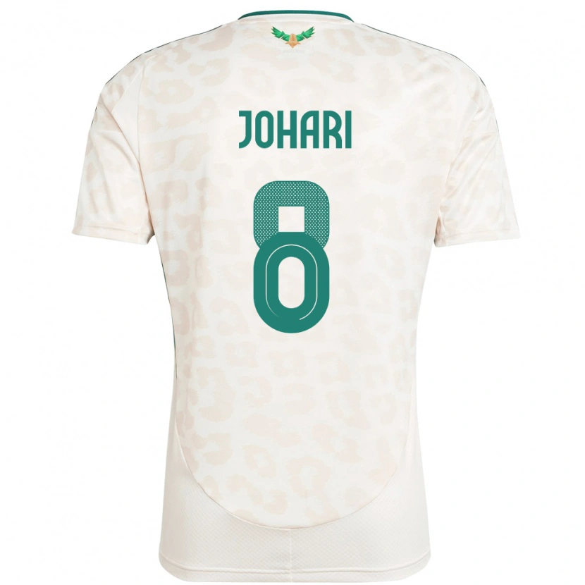 Danxen Enfant Maillot Arabie Saoudite Layan Johari #8 Blanc Tenues Extérieur 24-26 T-Shirt