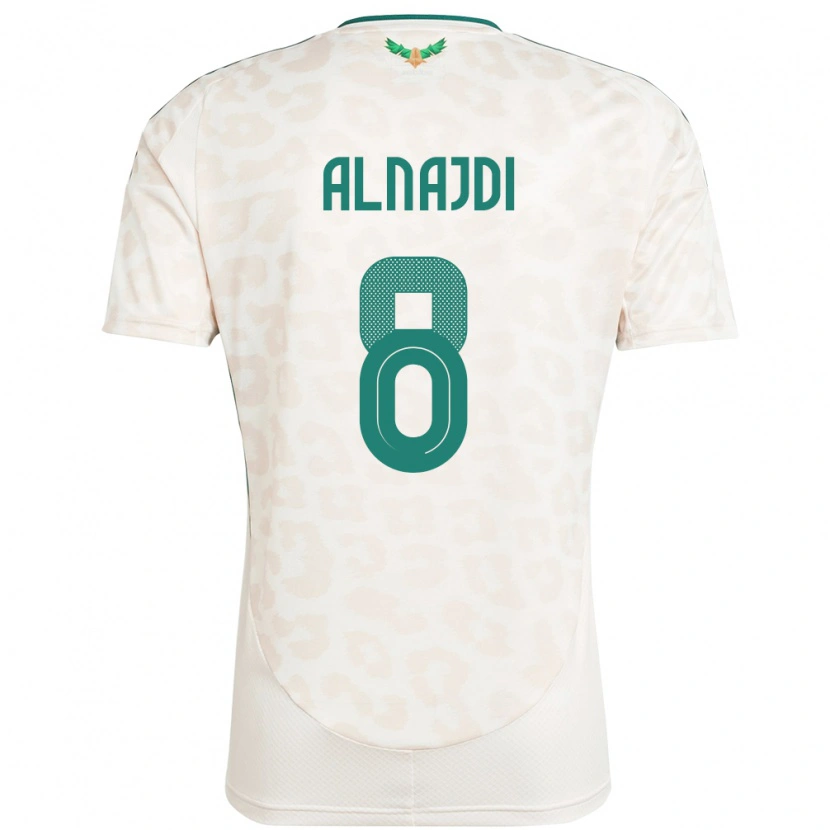 Danxen Enfant Maillot Arabie Saoudite Salem Alnajdi #8 Blanc Tenues Extérieur 24-26 T-Shirt