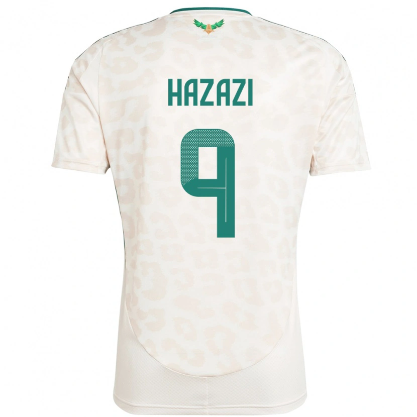 Danxen Enfant Maillot Arabie Saoudite Sulaiman Hazazi #9 Blanc Tenues Extérieur 24-26 T-Shirt