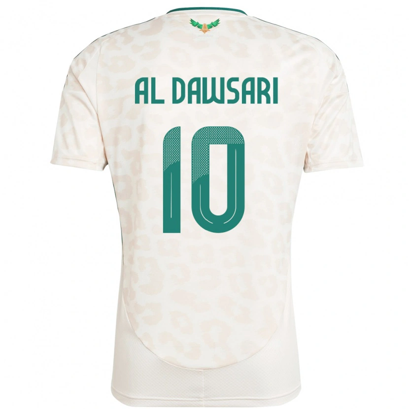 Danxen Enfant Maillot Arabie Saoudite Salem Al Dawsari #10 Blanc Tenues Extérieur 24-26 T-Shirt