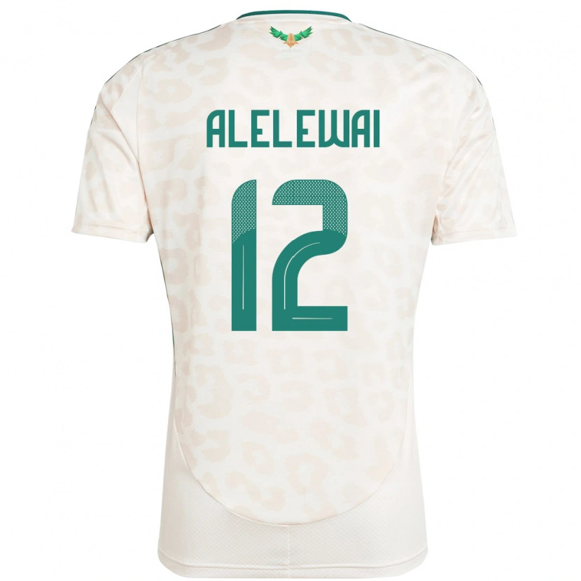 Danxen Enfant Maillot Arabie Saoudite Abdulaziz Alelewai #12 Blanc Tenues Extérieur 24-26 T-Shirt