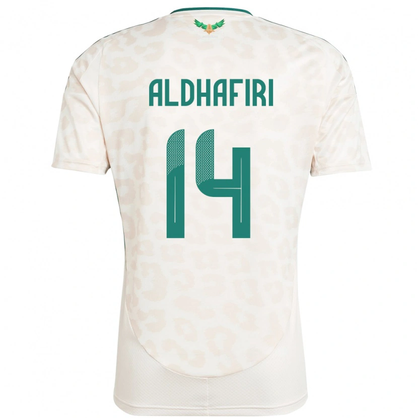 Danxen Enfant Maillot Arabie Saoudite Jathob Aldhafiri #14 Blanc Tenues Extérieur 24-26 T-Shirt