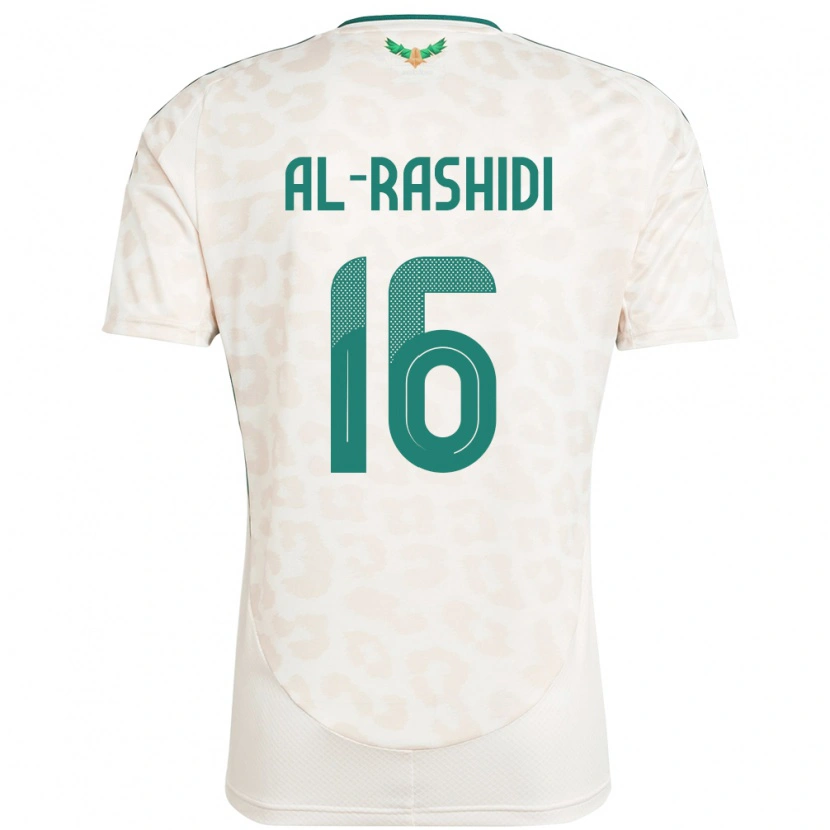Danxen Enfant Maillot Arabie Saoudite Mohammed Al Rashidi #16 Blanc Tenues Extérieur 24-26 T-Shirt