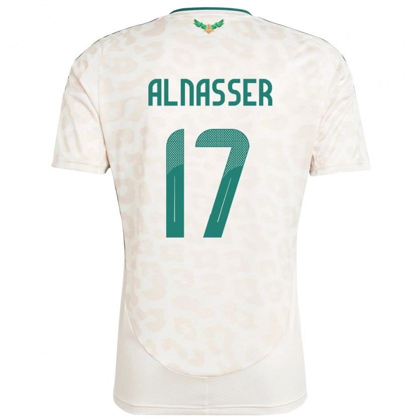 Danxen Enfant Maillot Arabie Saoudite Saad Alnasser #17 Blanc Tenues Extérieur 24-26 T-Shirt