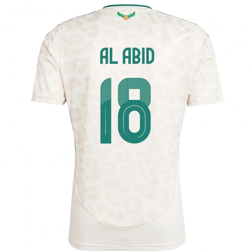 Danxen Enfant Maillot Arabie Saoudite Nawaf Al Abid #18 Blanc Tenues Extérieur 24-26 T-Shirt