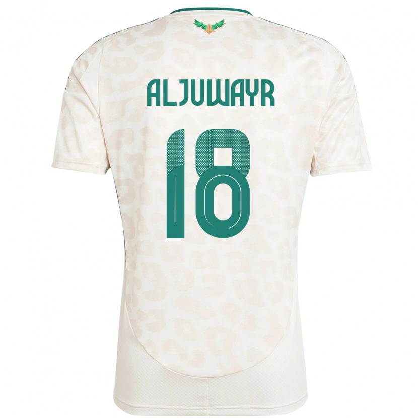 Danxen Enfant Maillot Arabie Saoudite Musab Aljuwayr #18 Blanc Tenues Extérieur 24-26 T-Shirt