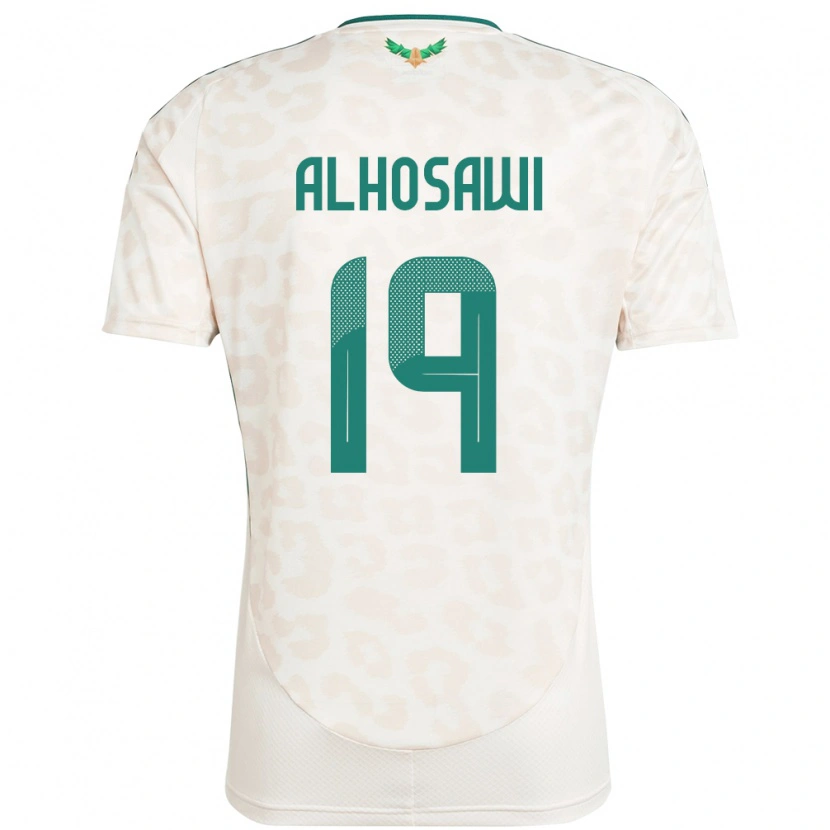 Danxen Enfant Maillot Arabie Saoudite Zakrei Alhosawi #19 Blanc Tenues Extérieur 24-26 T-Shirt