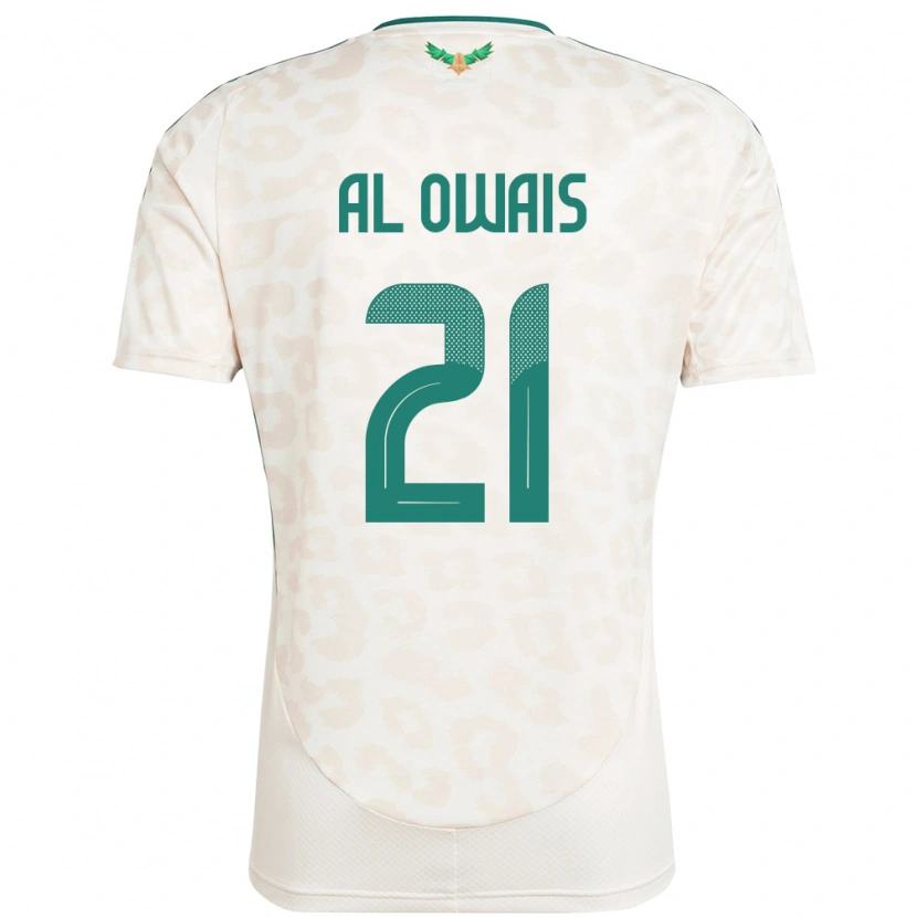 Danxen Enfant Maillot Arabie Saoudite Mohammed Al Owais #21 Blanc Tenues Extérieur 24-26 T-Shirt