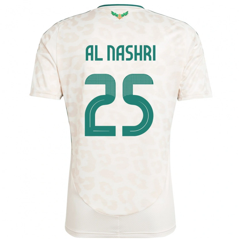 Danxen Enfant Maillot Arabie Saoudite Awad Al Nashri #25 Blanc Tenues Extérieur 24-26 T-Shirt