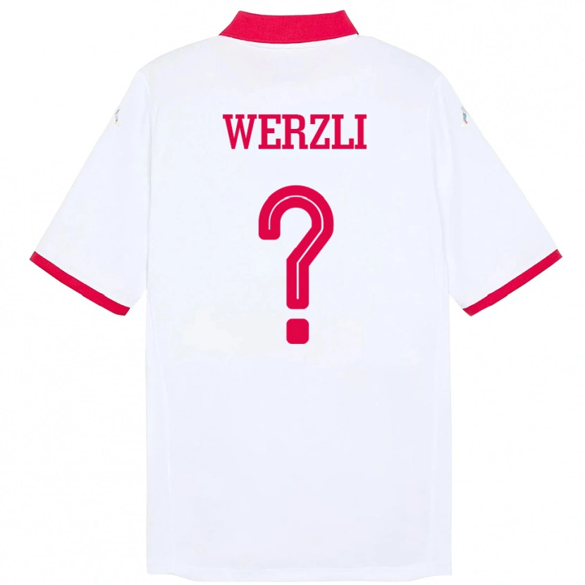 Danxen Enfant Maillot Tunisie Yassine Werzli #0 Blanc Tenues Extérieur 24-26 T-Shirt