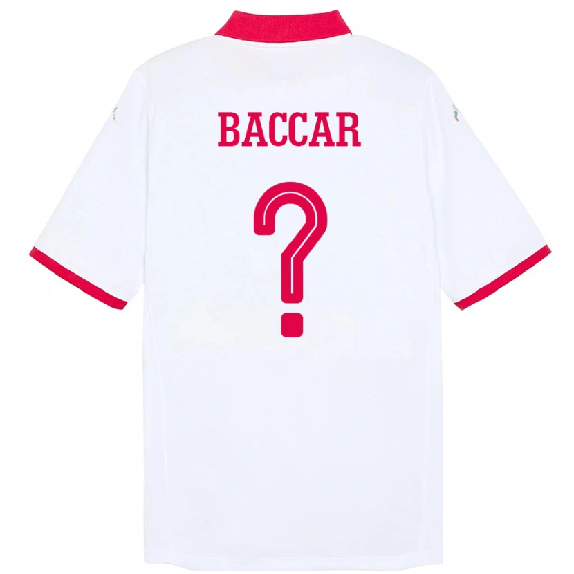 Danxen Enfant Maillot Tunisie Hichem Baccar #0 Blanc Tenues Extérieur 24-26 T-Shirt