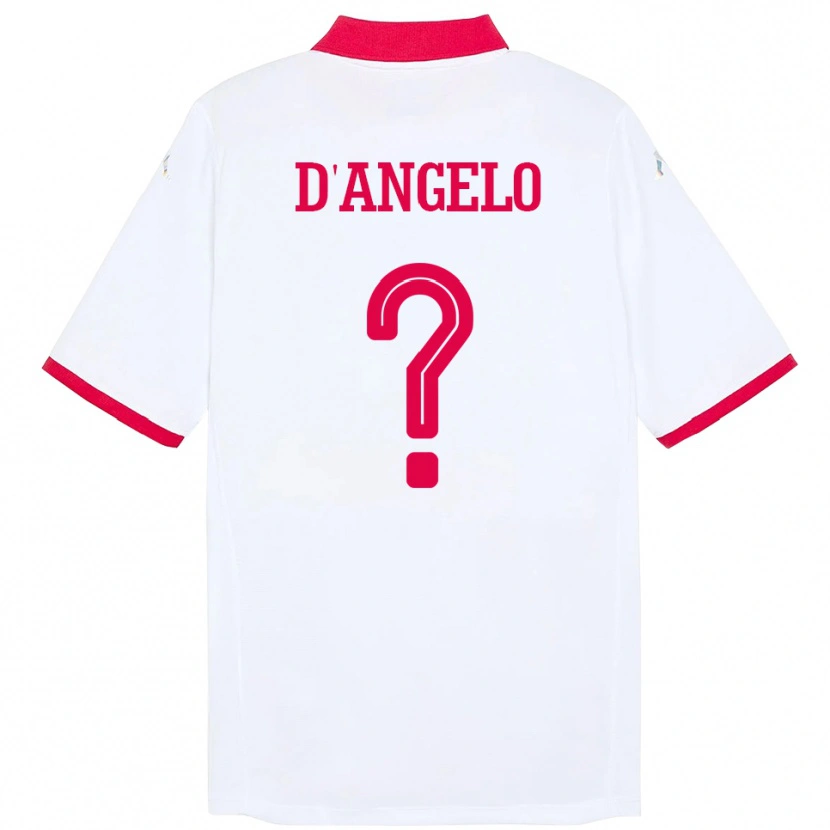 Danxen Enfant Maillot Tunisie Gianni D'angelo #0 Blanc Tenues Extérieur 24-26 T-Shirt