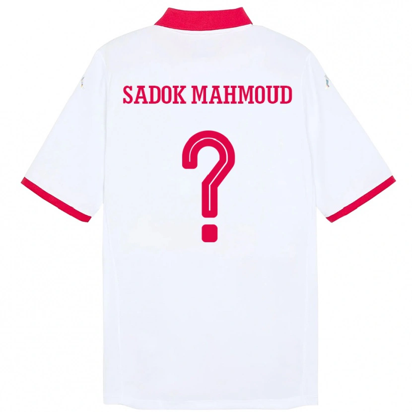 Danxen Enfant Maillot Tunisie Mohamed Sadok Mahmoud #0 Blanc Tenues Extérieur 24-26 T-Shirt