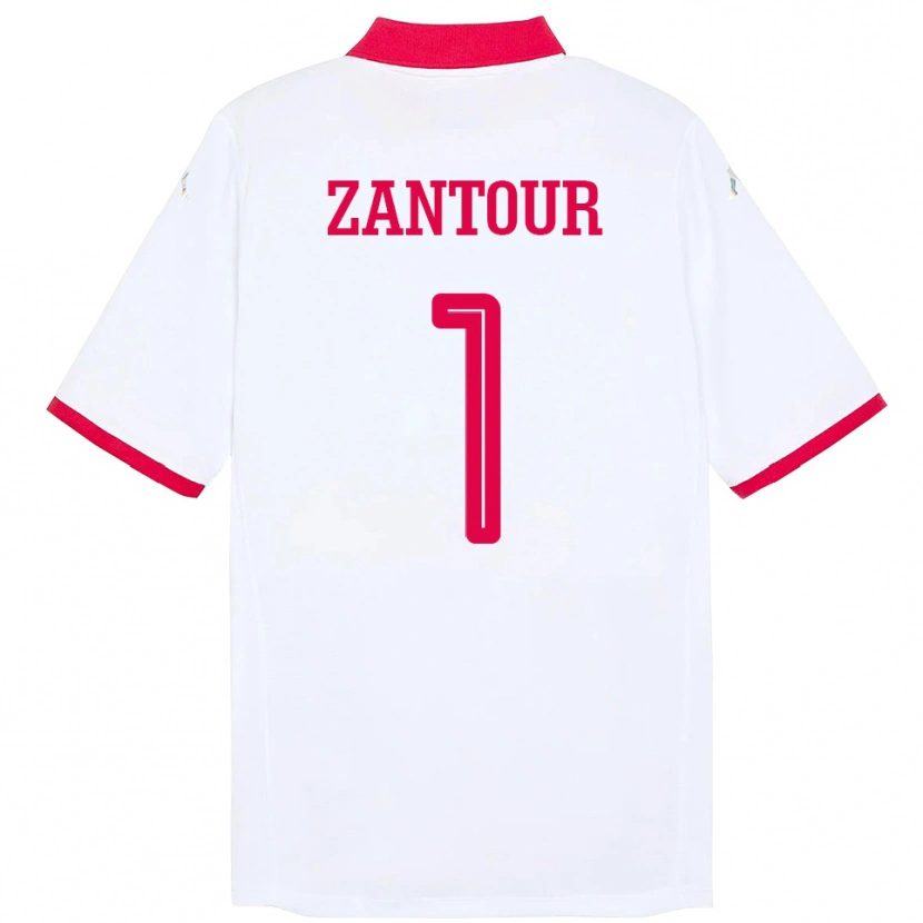Danxen Enfant Maillot Tunisie Ishak Zantour #1 Blanc Tenues Extérieur 24-26 T-Shirt