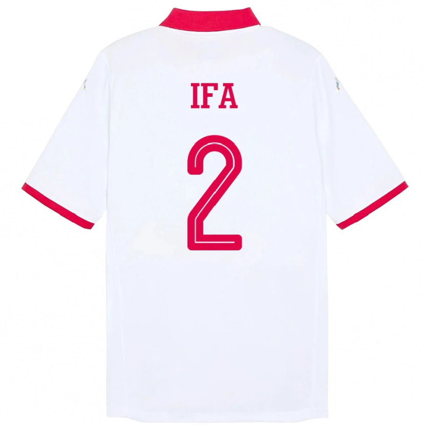 Danxen Enfant Maillot Tunisie Bilel Ifa #2 Blanc Tenues Extérieur 24-26 T-Shirt