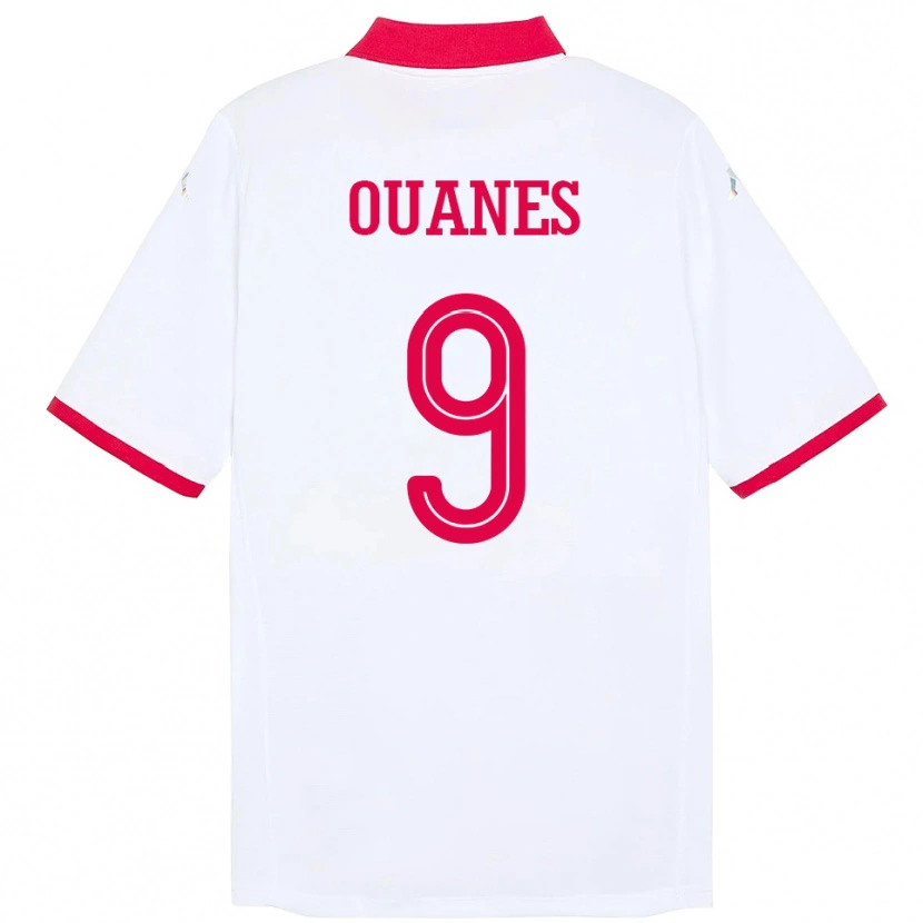 Danxen Enfant Maillot Tunisie Mortadha Ben Ouanes #9 Blanc Tenues Extérieur 24-26 T-Shirt