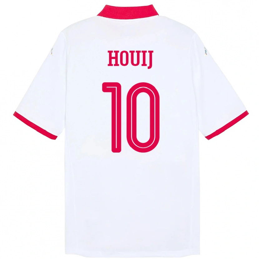Danxen Enfant Maillot Tunisie Mariem Houij #10 Blanc Tenues Extérieur 24-26 T-Shirt