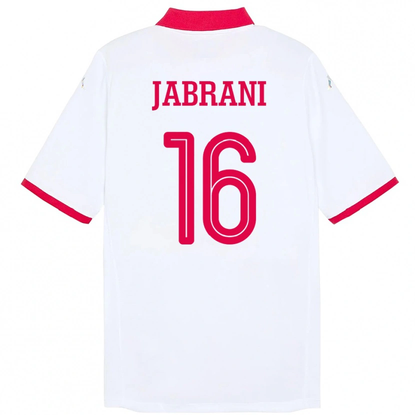 Danxen Enfant Maillot Tunisie Soulaima Jabrani #16 Blanc Tenues Extérieur 24-26 T-Shirt
