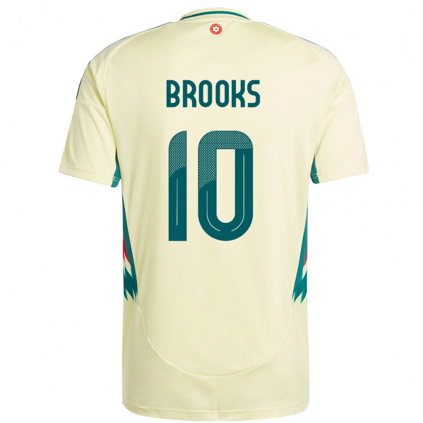 Danxen Enfant Maillot Pays De Galles David Brooks #10 Beige Jaune Tenues Extérieur 24-26 T-Shirt
