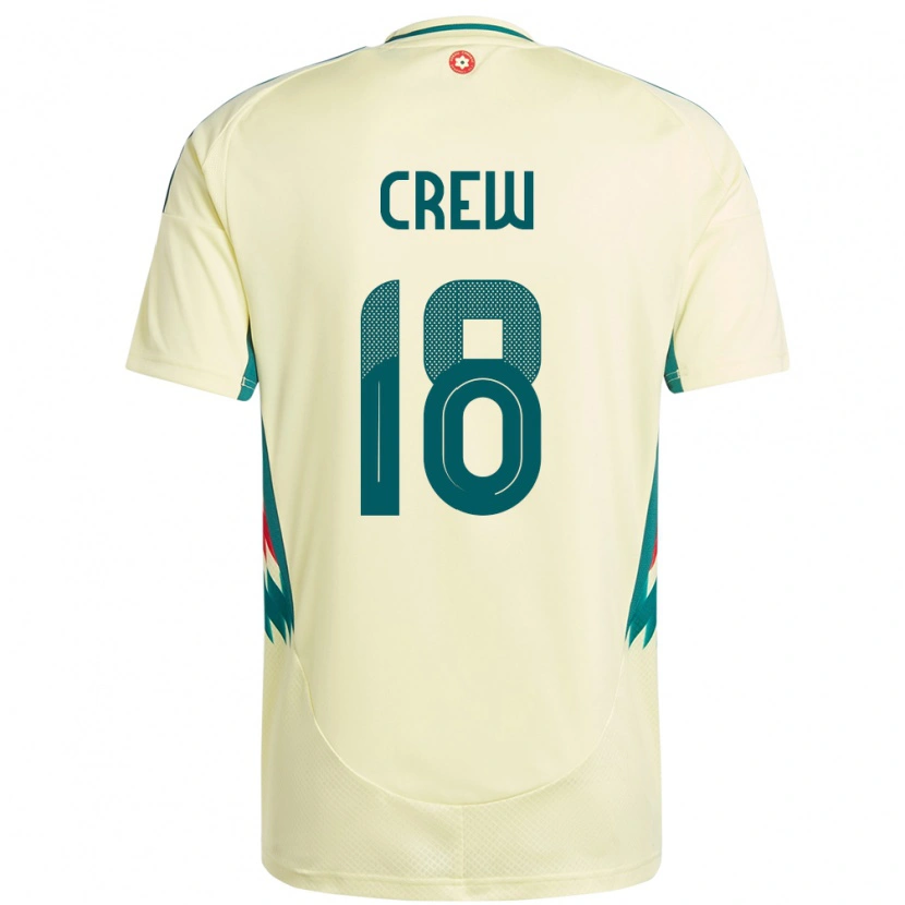 Danxen Enfant Maillot Pays De Galles Charlie Crew #18 Beige Jaune Tenues Extérieur 24-26 T-Shirt
