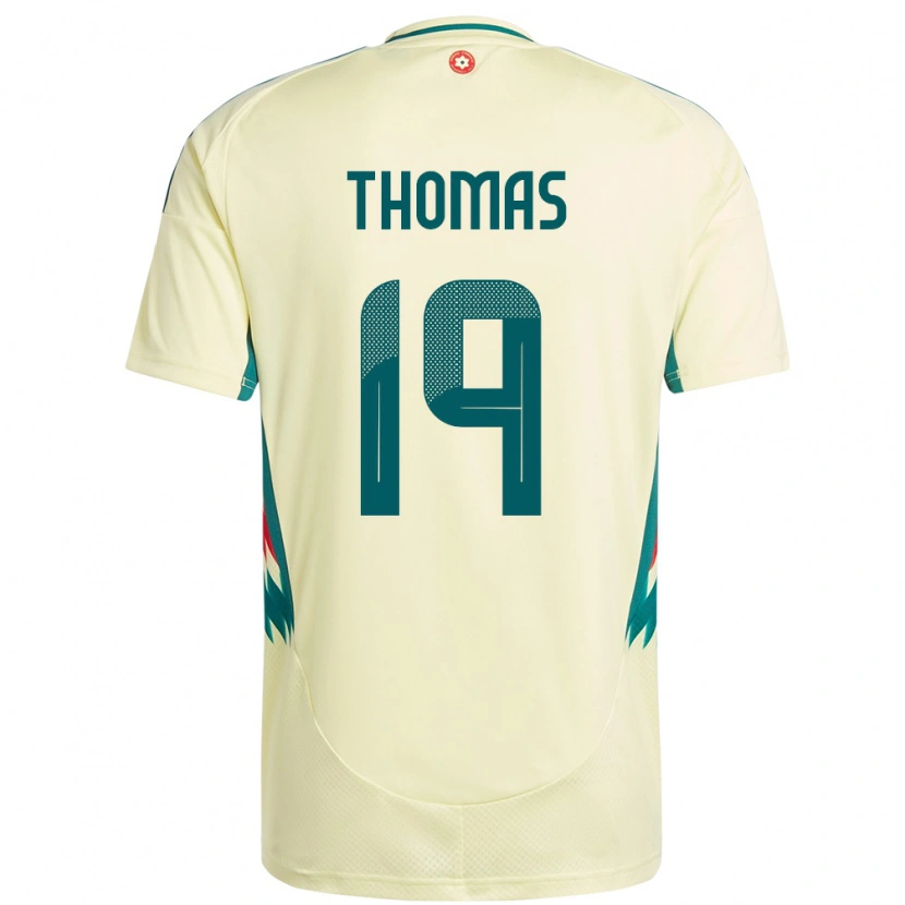 Danxen Enfant Maillot Pays De Galles Sorba Thomas #19 Beige Jaune Tenues Extérieur 24-26 T-Shirt