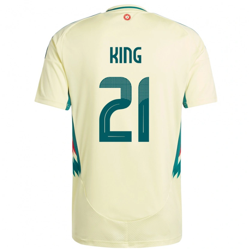 Danxen Enfant Maillot Pays De Galles Tom King #21 Beige Jaune Tenues Extérieur 24-26 T-Shirt