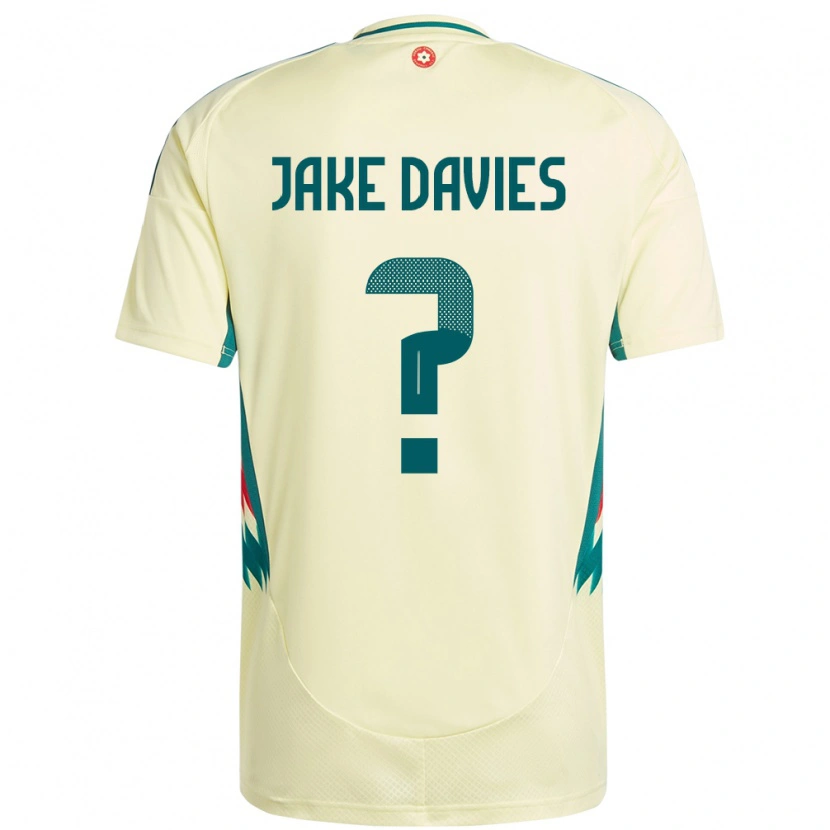 Danxen Enfant Maillot Pays De Galles Jake Davies #0 Beige Jaune Tenues Extérieur 24-26 T-Shirt