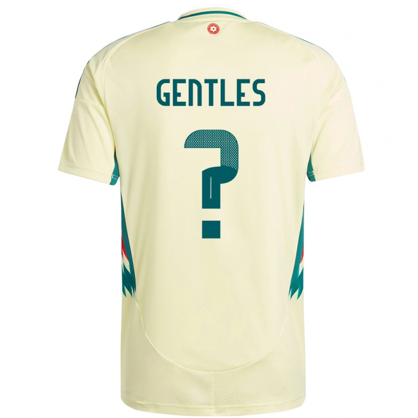 Danxen Enfant Maillot Pays De Galles Josh Gentles #0 Beige Jaune Tenues Extérieur 24-26 T-Shirt
