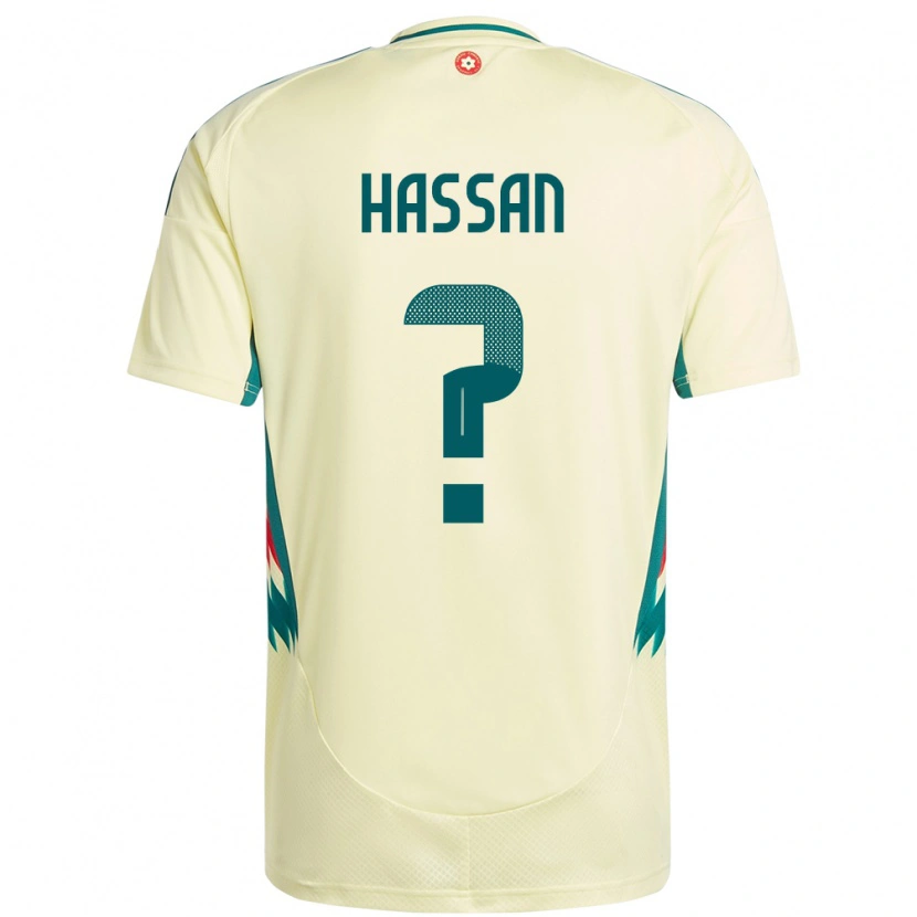 Danxen Enfant Maillot Pays De Galles Rio Hassan #0 Beige Jaune Tenues Extérieur 24-26 T-Shirt