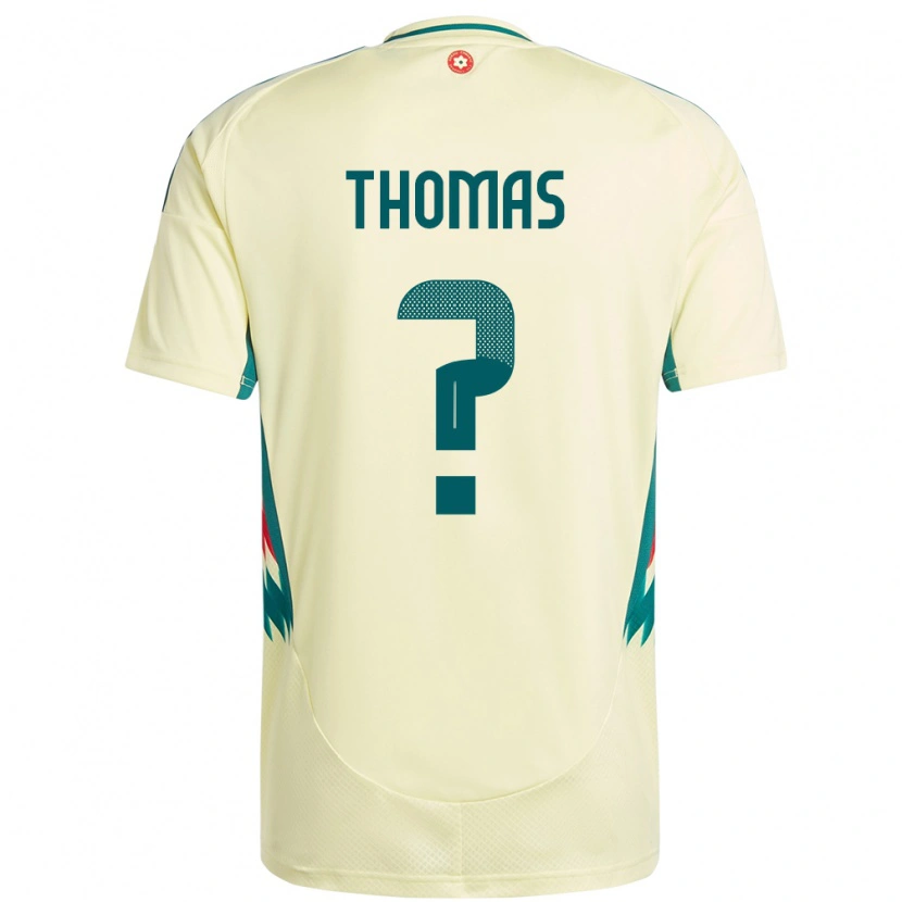 Danxen Enfant Maillot Pays De Galles George Thomas #0 Beige Jaune Tenues Extérieur 24-26 T-Shirt