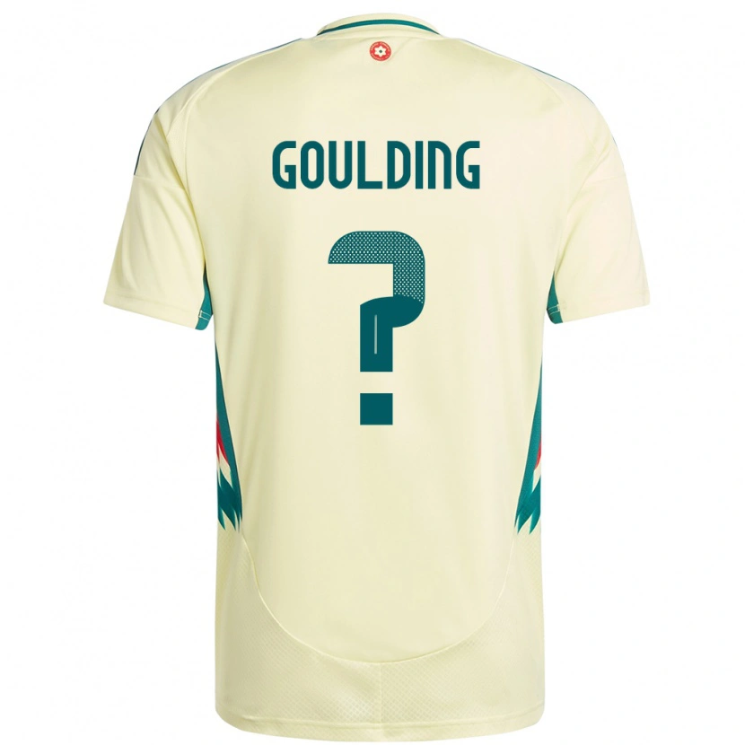 Danxen Enfant Maillot Pays De Galles Dan Goulding #0 Beige Jaune Tenues Extérieur 24-26 T-Shirt