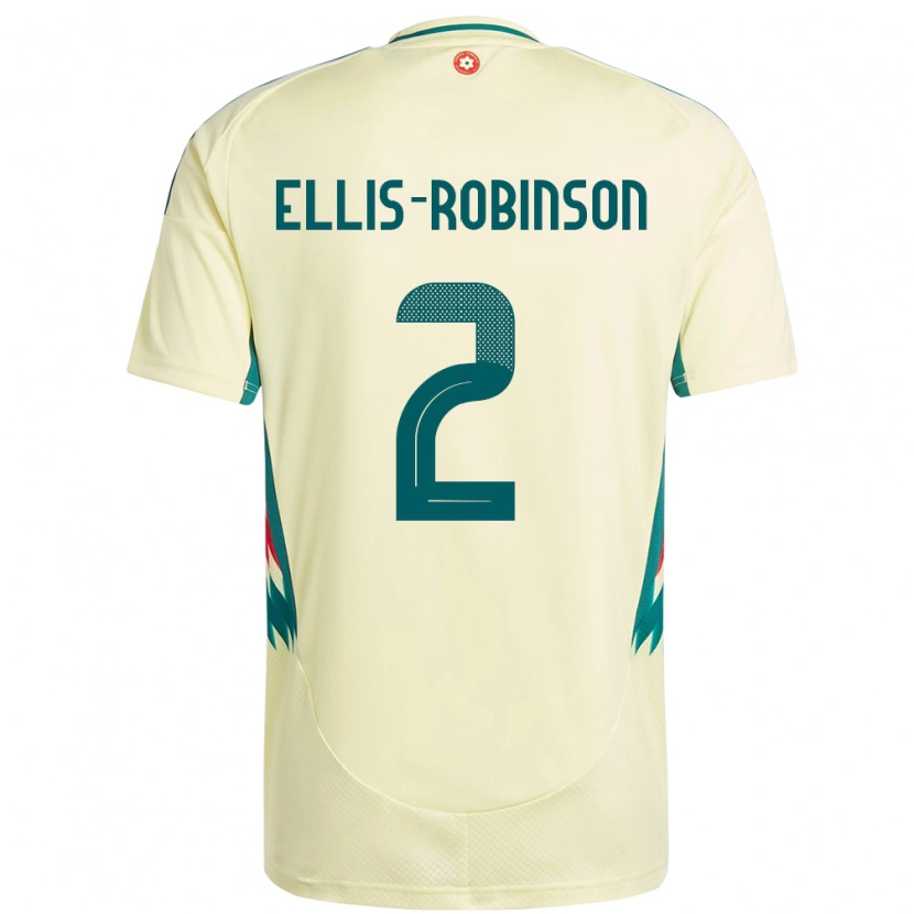 Danxen Enfant Maillot Pays De Galles Eddie Ellis-Robinson #2 Beige Jaune Tenues Extérieur 24-26 T-Shirt