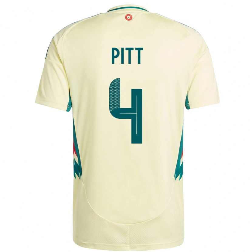 Danxen Enfant Maillot Pays De Galles Theo Pitt #4 Beige Jaune Tenues Extérieur 24-26 T-Shirt