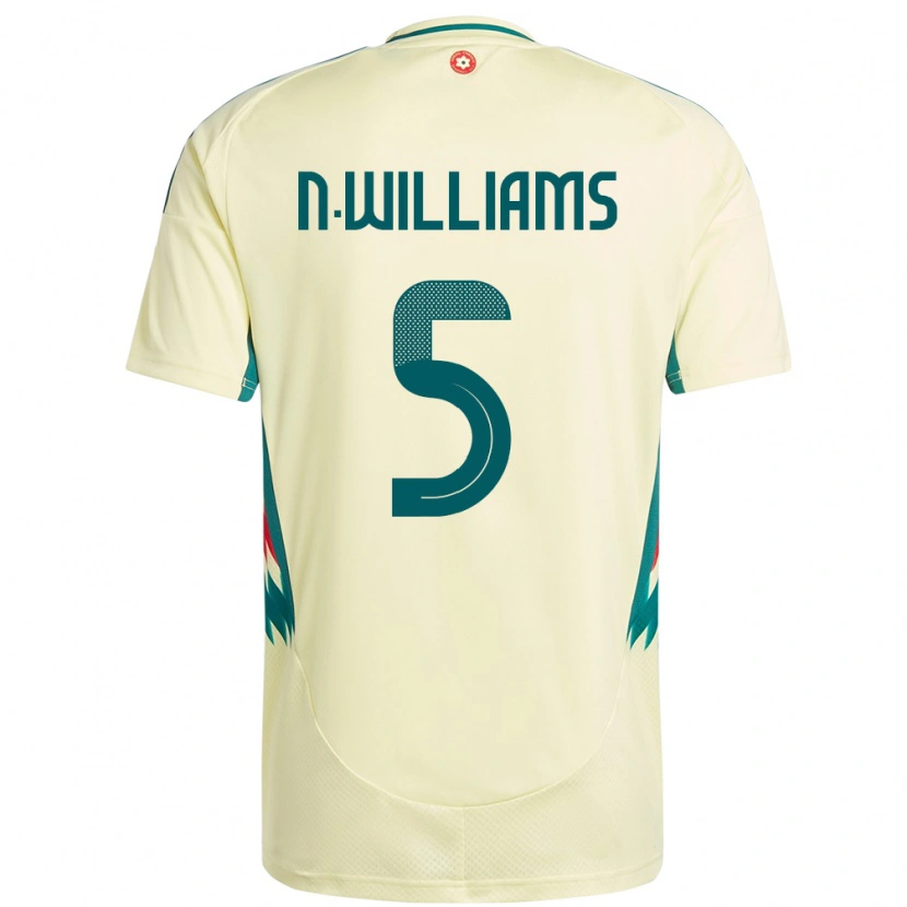 Danxen Enfant Maillot Pays De Galles Noah Williams #5 Beige Jaune Tenues Extérieur 24-26 T-Shirt