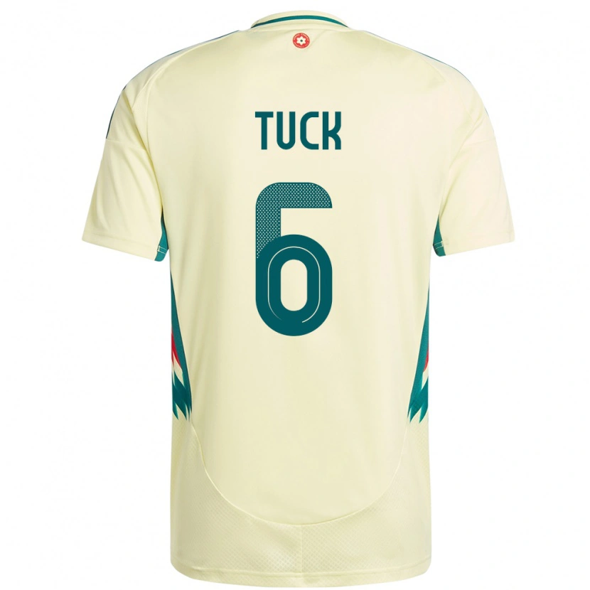 Danxen Enfant Maillot Pays De Galles Alfie Tuck #6 Beige Jaune Tenues Extérieur 24-26 T-Shirt