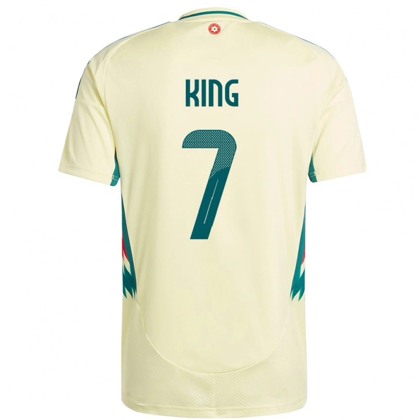 Danxen Enfant Maillot Pays De Galles Eli King #7 Beige Jaune Tenues Extérieur 24-26 T-Shirt