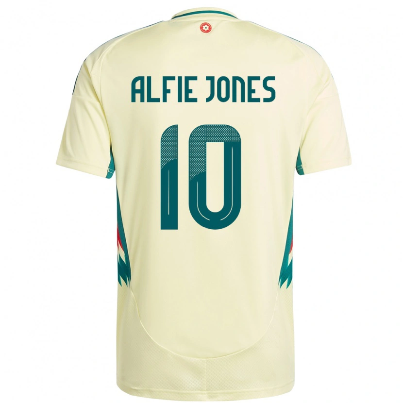 Danxen Enfant Maillot Pays De Galles Alfie Jones #10 Beige Jaune Tenues Extérieur 24-26 T-Shirt