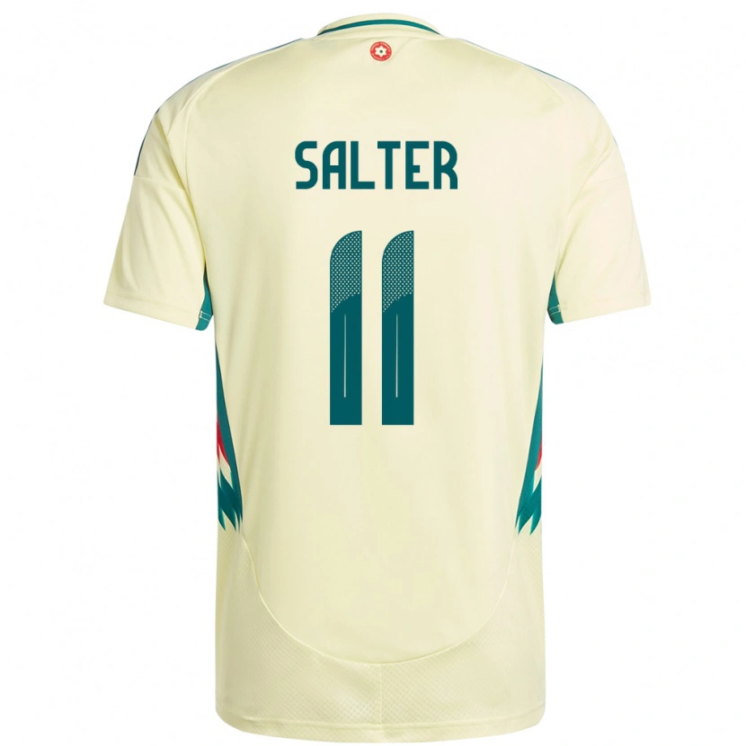 Danxen Enfant Maillot Pays De Galles Oliver Salter #11 Beige Jaune Tenues Extérieur 24-26 T-Shirt