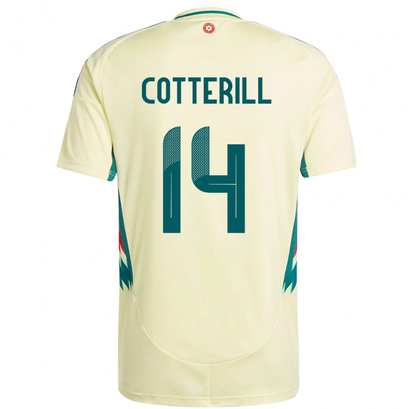 Danxen Enfant Maillot Pays De Galles Joel Cotterill #14 Beige Jaune Tenues Extérieur 24-26 T-Shirt