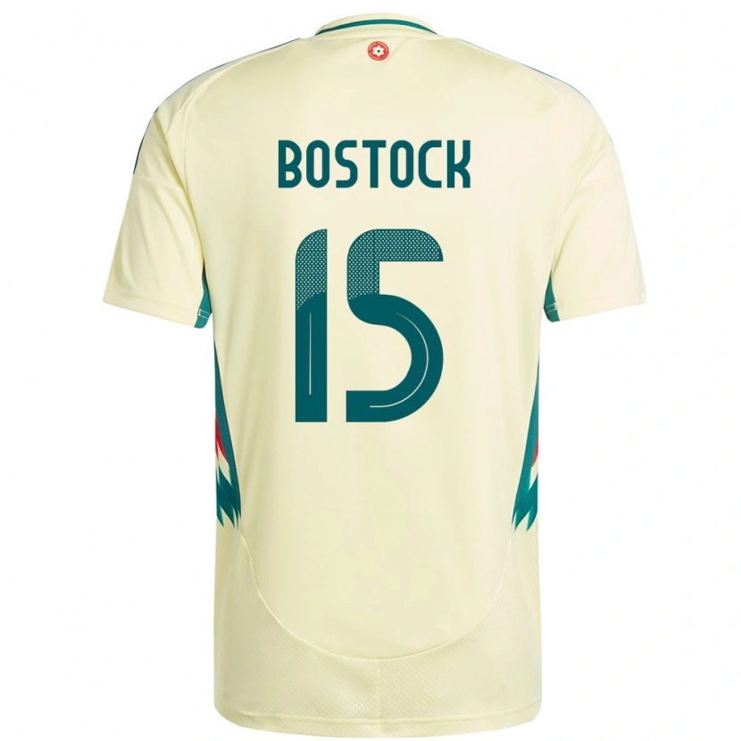 Danxen Enfant Maillot Pays De Galles Oliver Bostock #15 Beige Jaune Tenues Extérieur 24-26 T-Shirt
