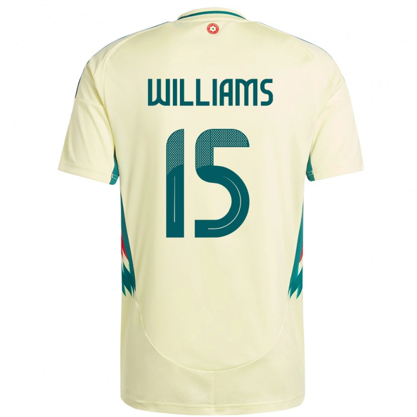 Danxen Enfant Maillot Pays De Galles Joe Williams #15 Beige Jaune Tenues Extérieur 24-26 T-Shirt