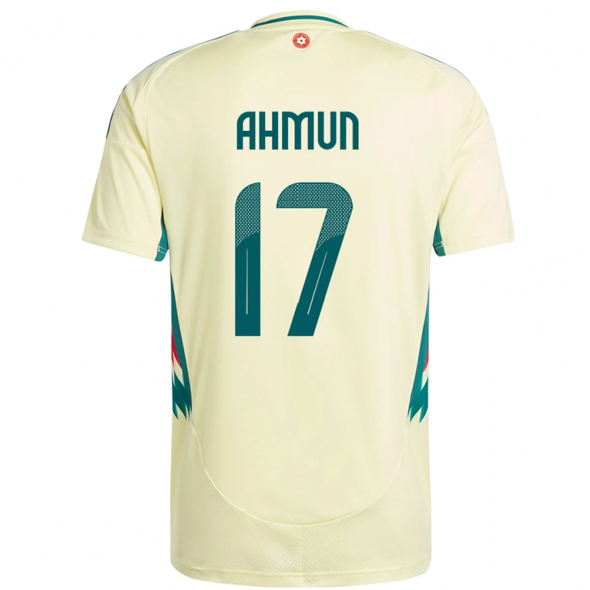 Danxen Enfant Maillot Pays De Galles Ben Ahmun #17 Beige Jaune Tenues Extérieur 24-26 T-Shirt