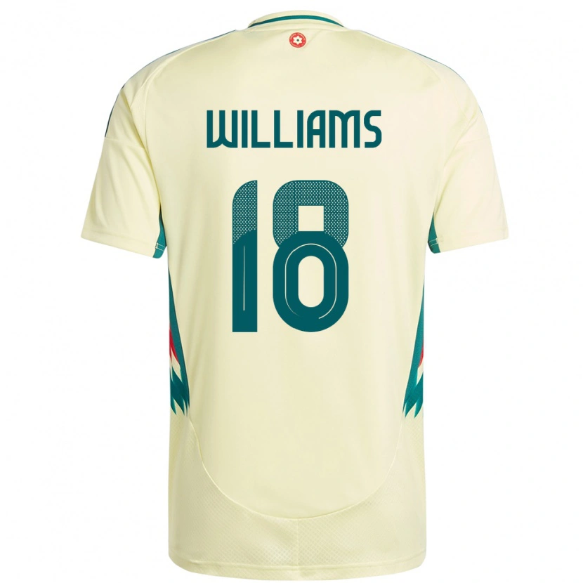 Danxen Enfant Maillot Pays De Galles Josh Williams #18 Beige Jaune Tenues Extérieur 24-26 T-Shirt