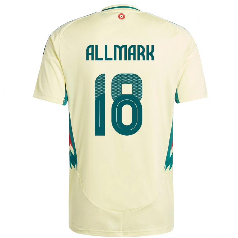 Danxen Enfant Maillot Pays De Galles Hayden Allmark #18 Beige Jaune Tenues Extérieur 24-26 T-Shirt